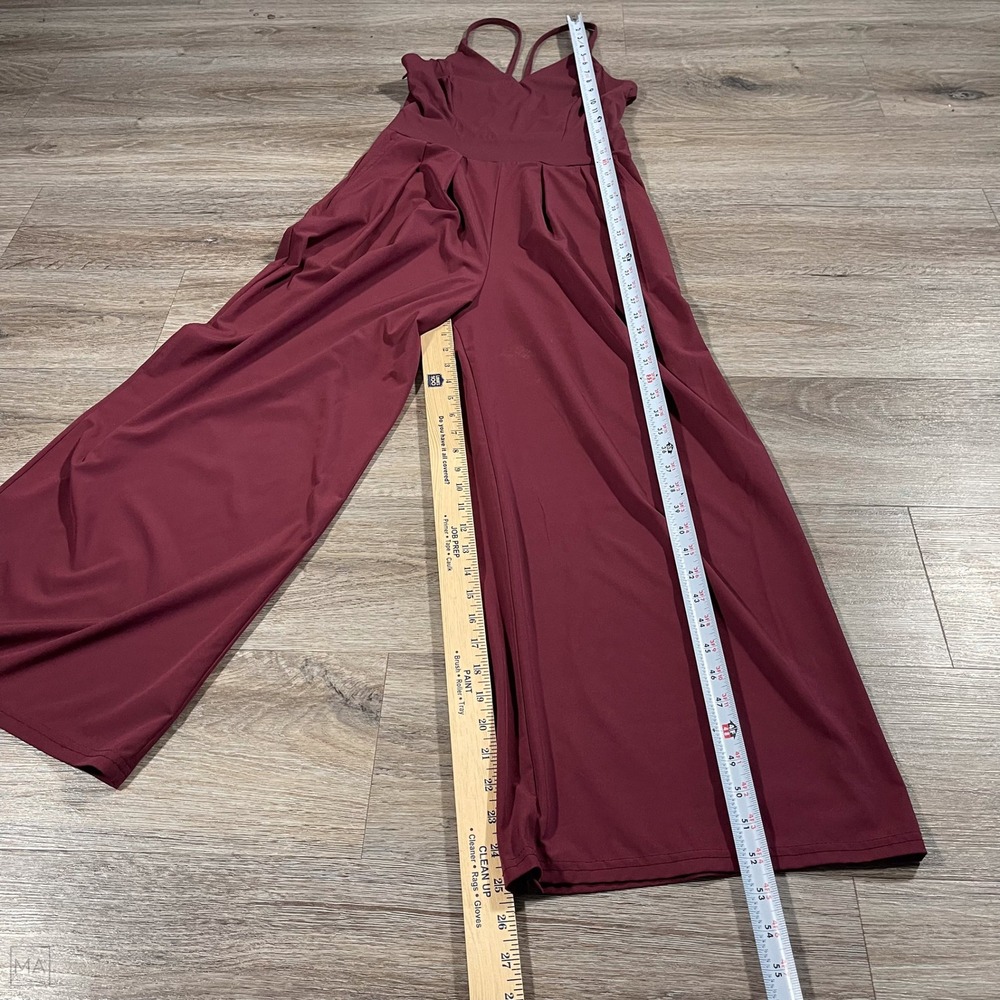 Halara Women's Jumpsuit Wide Leg Flowy Athleisure Casual Stretch S Maroon - Picture 6 of 8